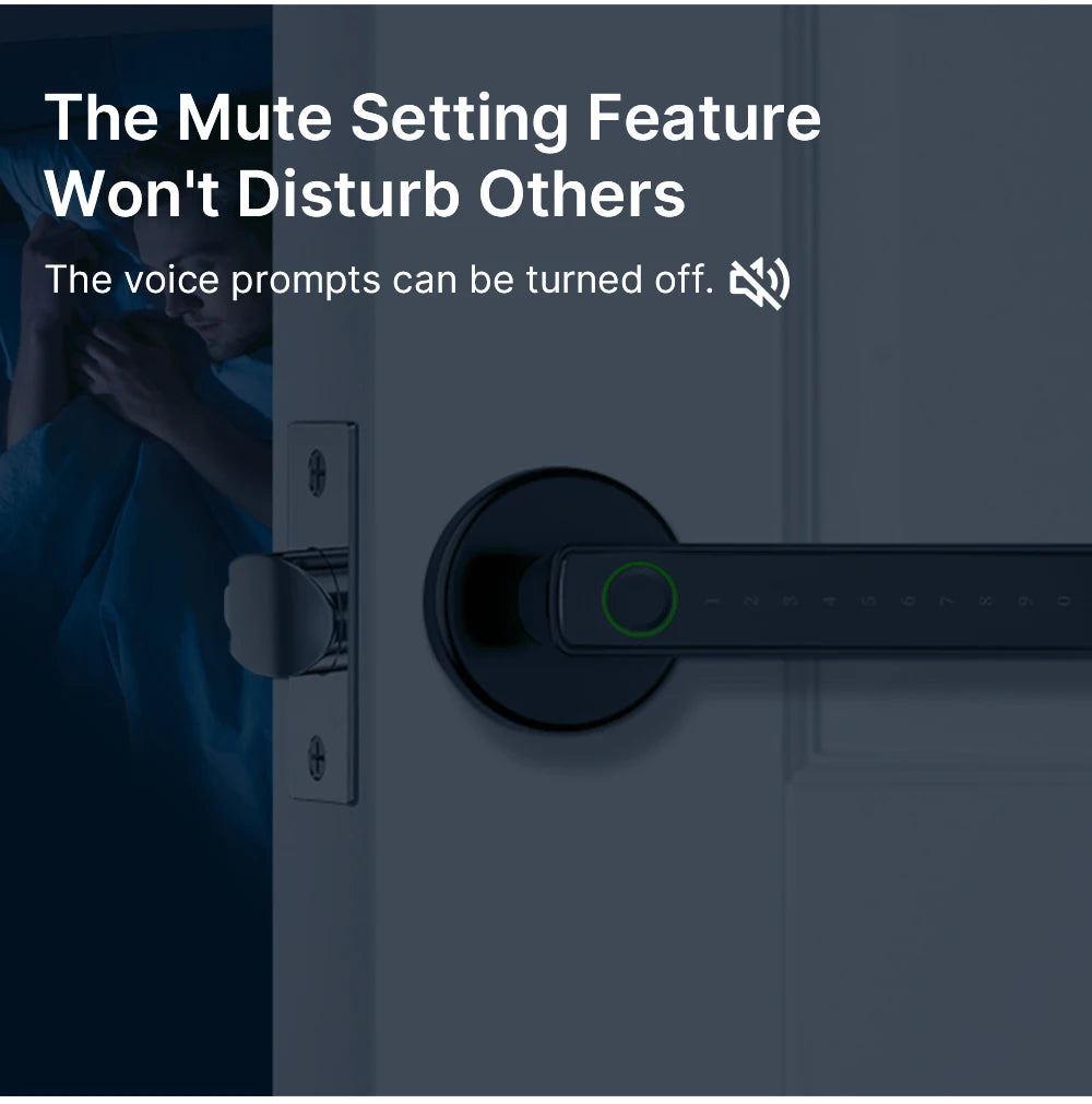 VBU Tuya Smart BLE Fingerprint Door Lock Digital Electronic Lock with Password/Key/Smart Life/ Tuya APP Unlock