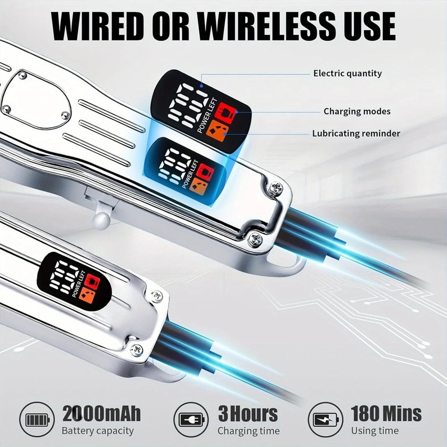 Professional Hair Clippers and Zero Gapped Trimmer for Men, Cordless Barber Clipper Kit,Rechargeable LCD Display Gifts