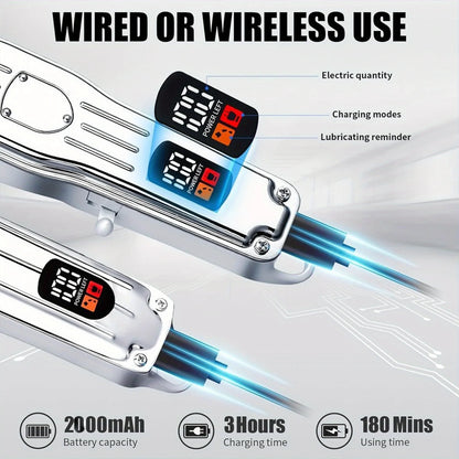 Professional Hair Clippers and Zero Gapped Trimmer for Men, Cordless Barber Clipper Kit,Rechargeable LCD Display Gifts