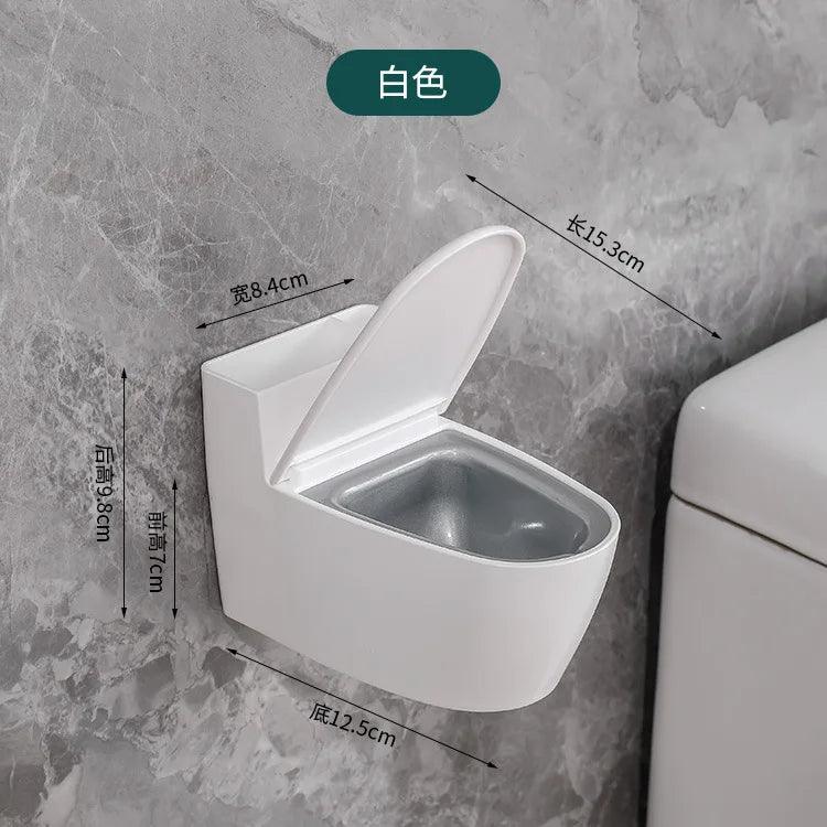 Creative Toilet Ashtray Home Bathroom Storage Cigarette Case with Lid Wall-mounted Plastic Ashtray Suitable for Home Office Use - Miami beauty1