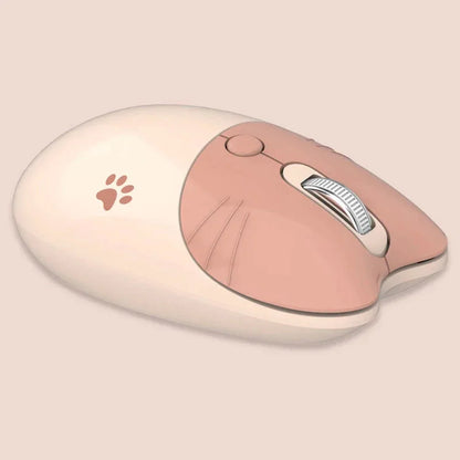 Cartoon Cat Theme Bluetooth with 2.4Ghz Wireless Mouse