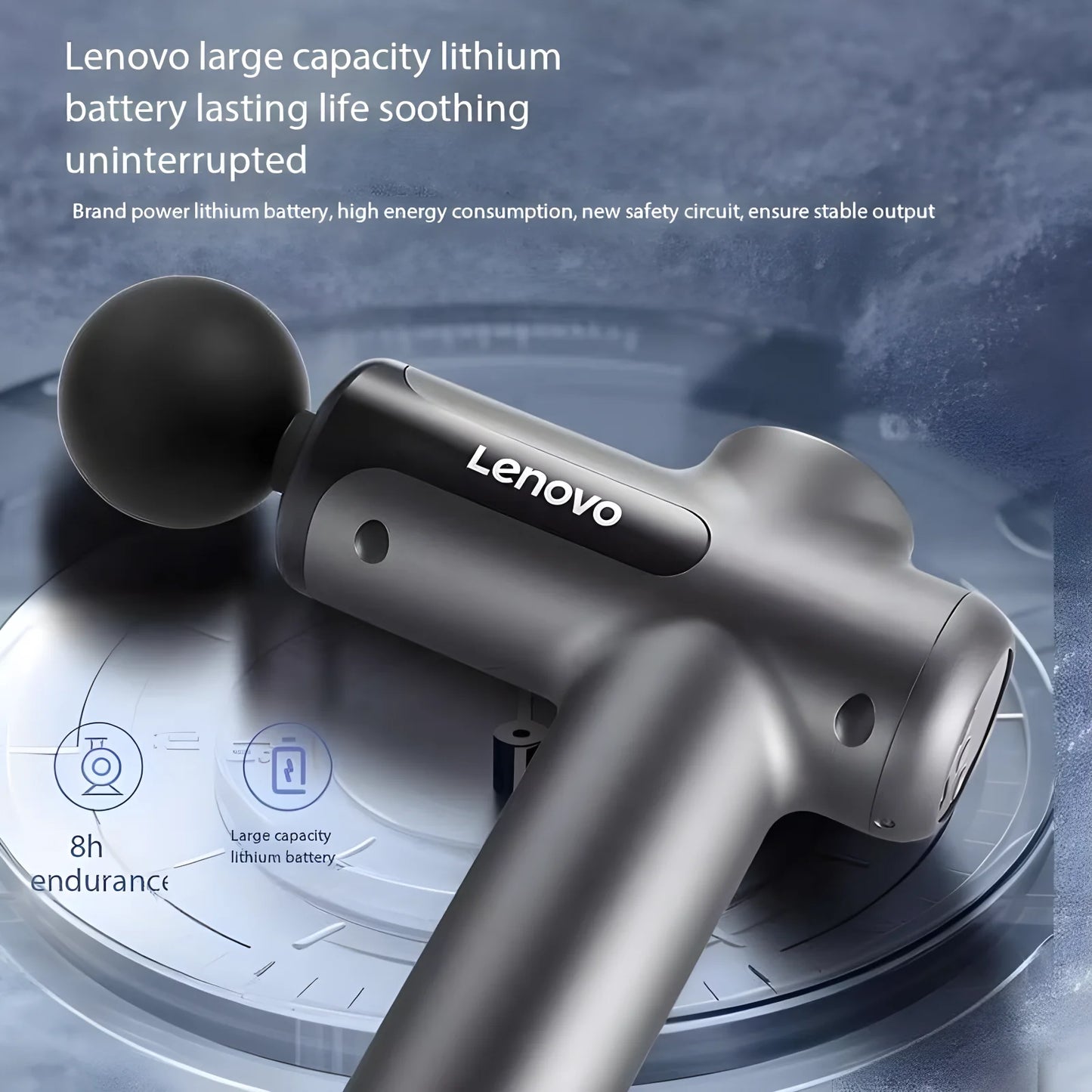N2 N3 Fascia Gun Lenovo Brand Muscle Relaxation Massager 6-8Massage Head Long Lasting Battery Life LED Touch Portable Massager