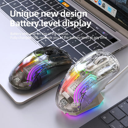 RGB Dual Mode Bluetooth Wireless Transparent Mouse