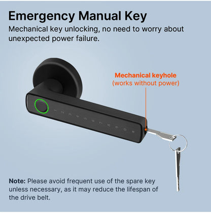 VBU Tuya Smart BLE Fingerprint Door Lock Digital Electronic Lock with Password/Key/Smart Life/ Tuya APP Unlock