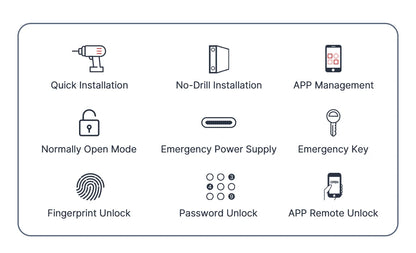 VBU Tuya Smart BLE Fingerprint Door Lock Digital Electronic Lock with Password/Key/Smart Life/ Tuya APP Unlock