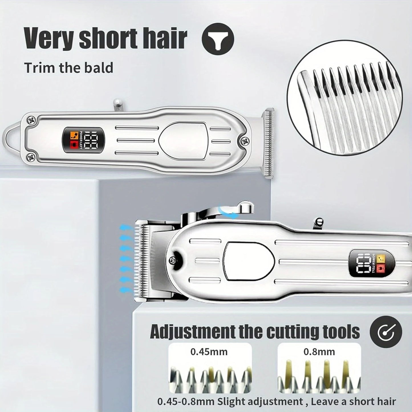 Professional Hair Clippers and Zero Gapped Trimmer for Men, Cordless Barber Clipper Kit,Rechargeable LCD Display Gifts