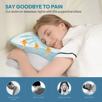 Odorless Orthopedic Memory Foam Neck Pillow Ergonomic Cervical Support for Neck And Shoulder Pain Relieving Sleeping Aid