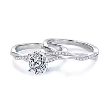 2.0 Carat Oval Cut Moissanite Engagement Ring Set 925 Sterling Sliver