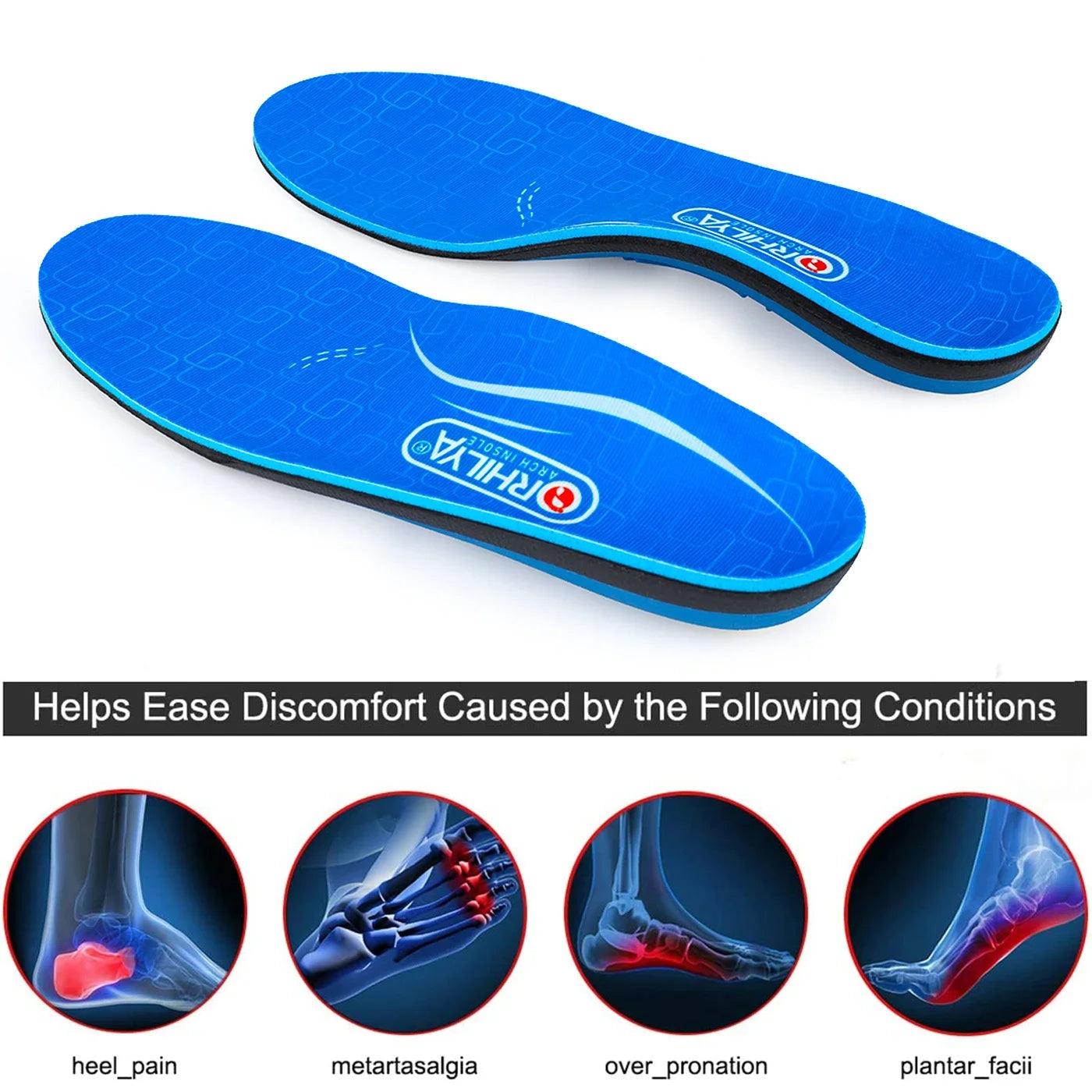 Plantar Fasciitis Arch Support Orthopedic Insoles Male Female Shoe Inserts,Flat Feet Orthotic Sole Running Athletic Sport Pad - Miami beauty1