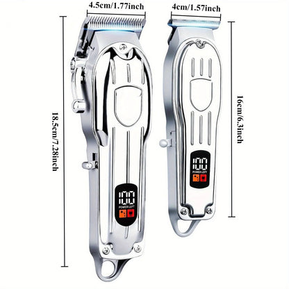 Professional Hair Clippers and Zero Gapped Trimmer for Men, Cordless Barber Clipper Kit,Rechargeable LCD Display Gifts