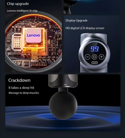 N2 N3 Fascia Gun Lenovo Brand Muscle Relaxation Massager 6-8Massage Head Long Lasting Battery Life LED Touch Portable Massager