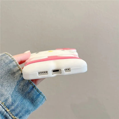 3D Pink Hello Kitty Cartoon Silicon Soft Phone Case