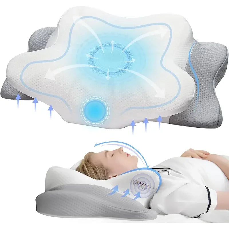 Odorless Orthopedic Memory Foam Neck Pillow Ergonomic Cervical Support for Neck And Shoulder Pain Relieving Sleeping Aid