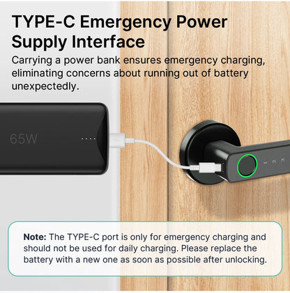VBU Tuya Smart BLE Fingerprint Door Lock Digital Electronic Lock with Password/Key/Smart Life/ Tuya APP Unlock
