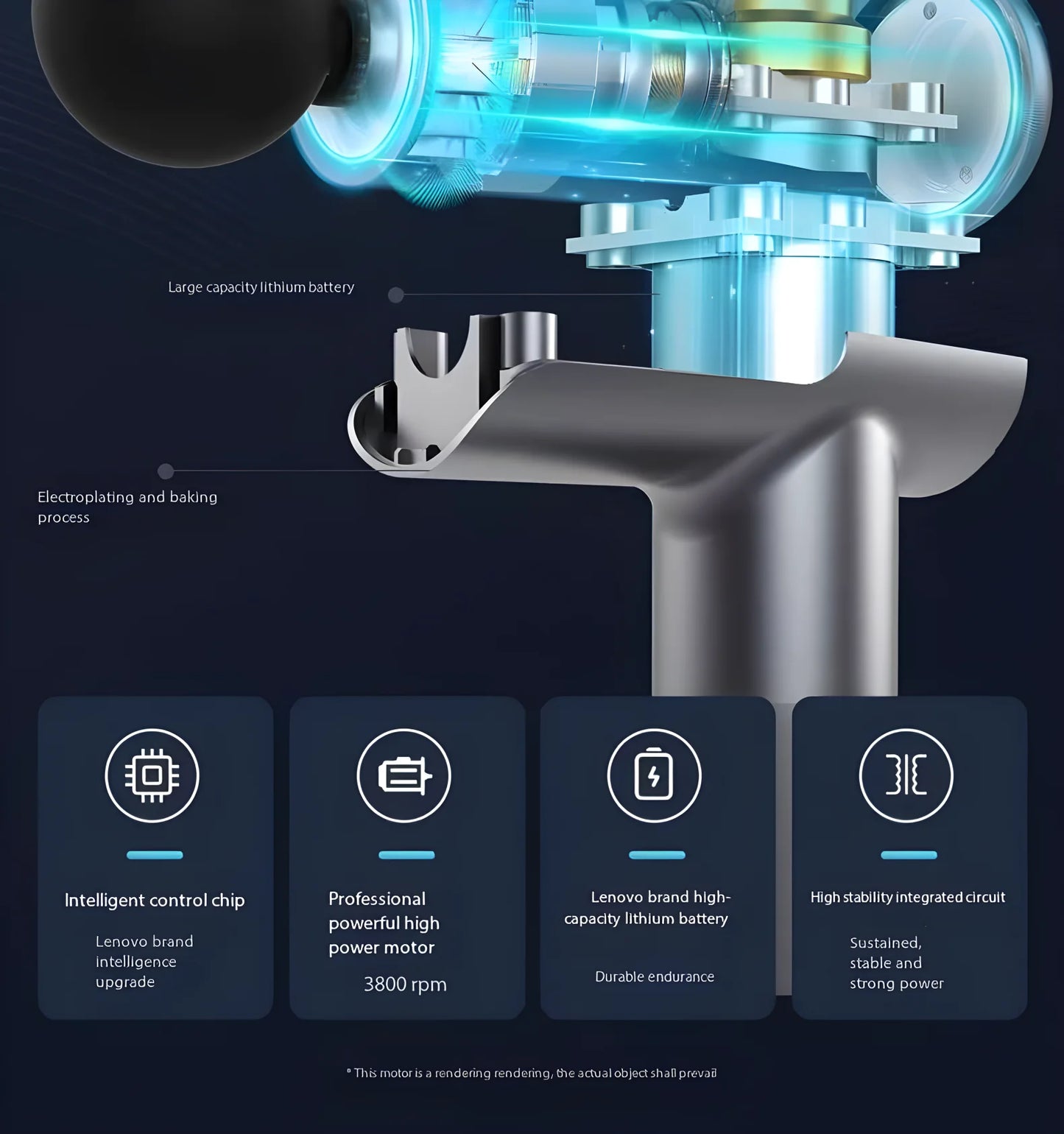 N2 N3 Fascia Gun Lenovo Brand Muscle Relaxation Massager 6-8Massage Head Long Lasting Battery Life LED Touch Portable Massager