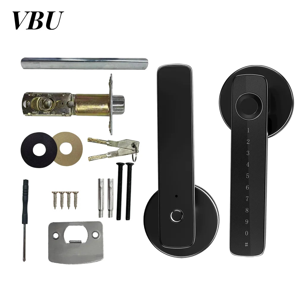 VBU Tuya Smart BLE Fingerprint Door Lock Digital Electronic Lock with Password/Key/Smart Life/ Tuya APP Unlock