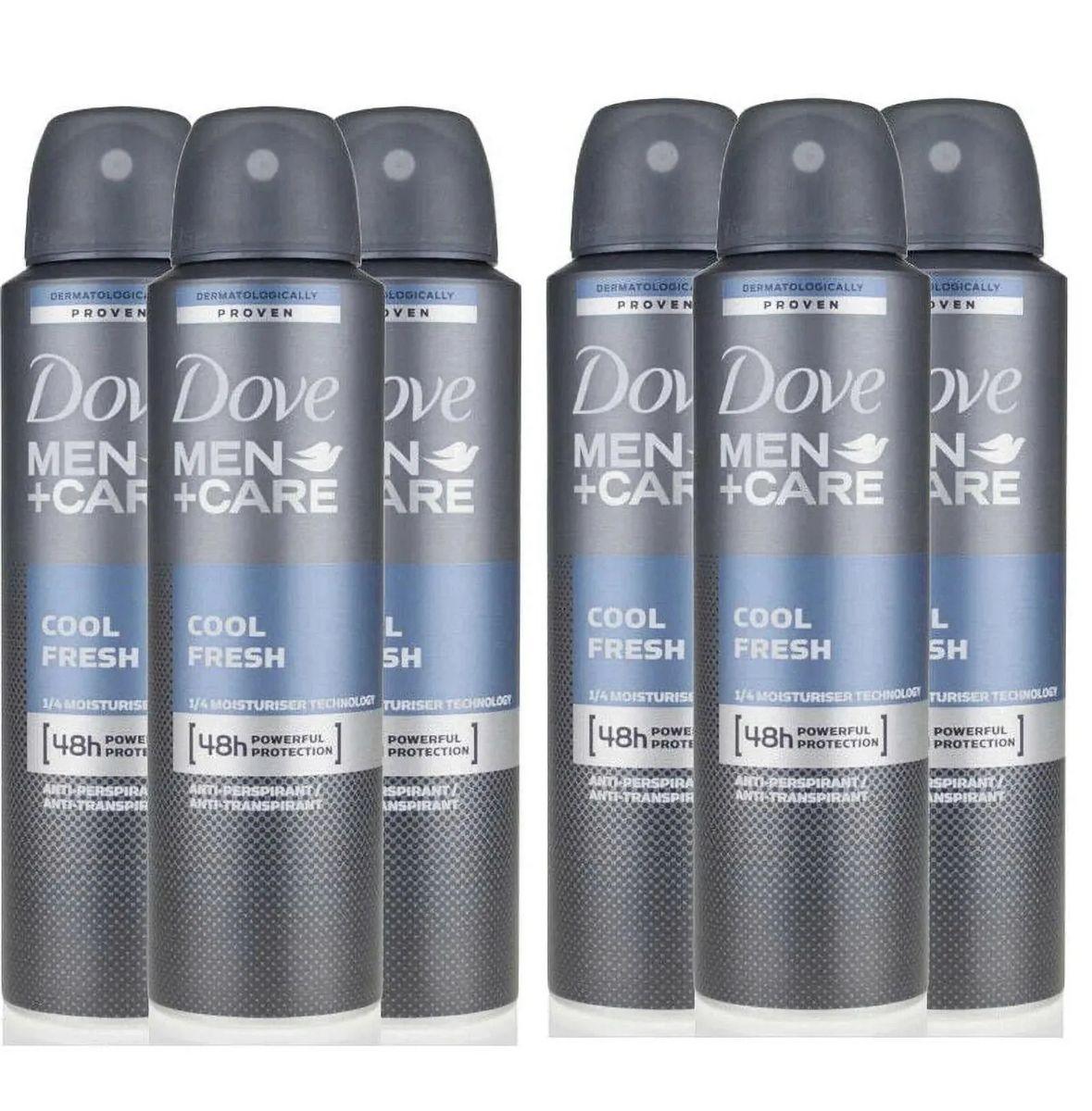 Dove Men + Care Dry Spray Anti-Perspirant Deodorant Spray Cool Fresh 6 bottles 250 ml - Miami beauty1