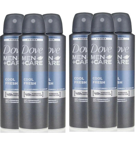 Dove Men + Care Dry Spray Anti-Perspirant Deodorant Spray Cool Fresh 6 bottles 250 ml - Miami beauty1