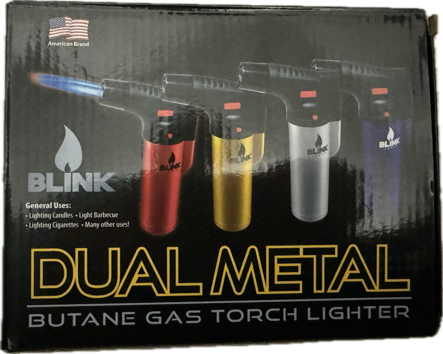 BLINK DUAL METAL BUTANE GAS TORCH LIGHTERS 4 PCS - Miami beauty1