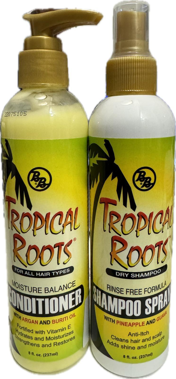 B&B Tropical Roots Dry SHAMPOO & Conditioner Wz Argan&buriti Itchy Scalp-2bottle - Miami beauty1