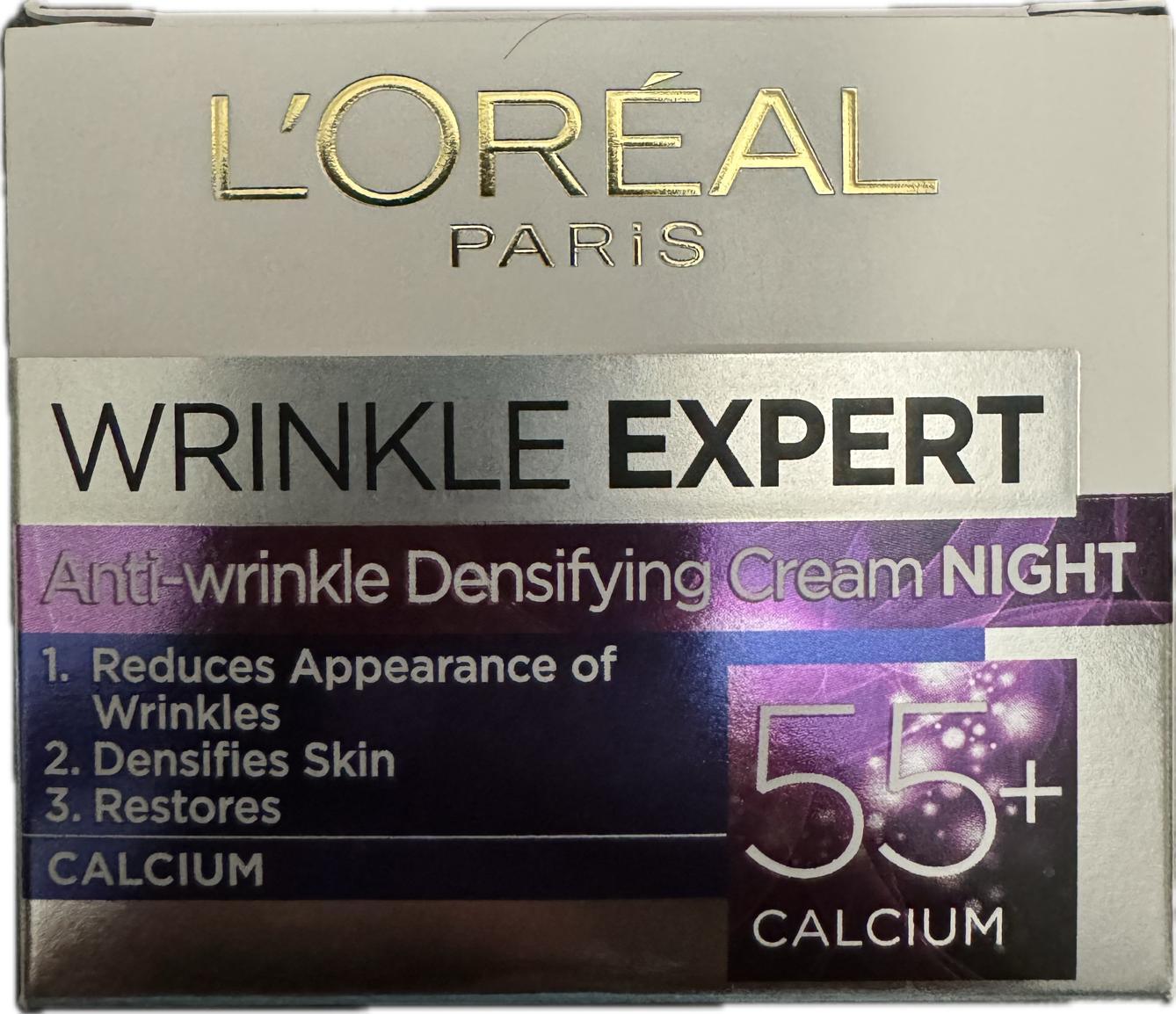 L'OREAL PARIS WRINKLE EXPERT ANTI-WRINKLE DENSIFYING CREAM NIGHT 55+ - Miami beauty1