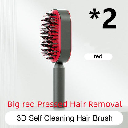 Self Cleaning Hair Brush For Women One-key Cleaning Hair Loss Airbag Massage Scalp Comb Anti-Static Hairbrush - Miami beauty1