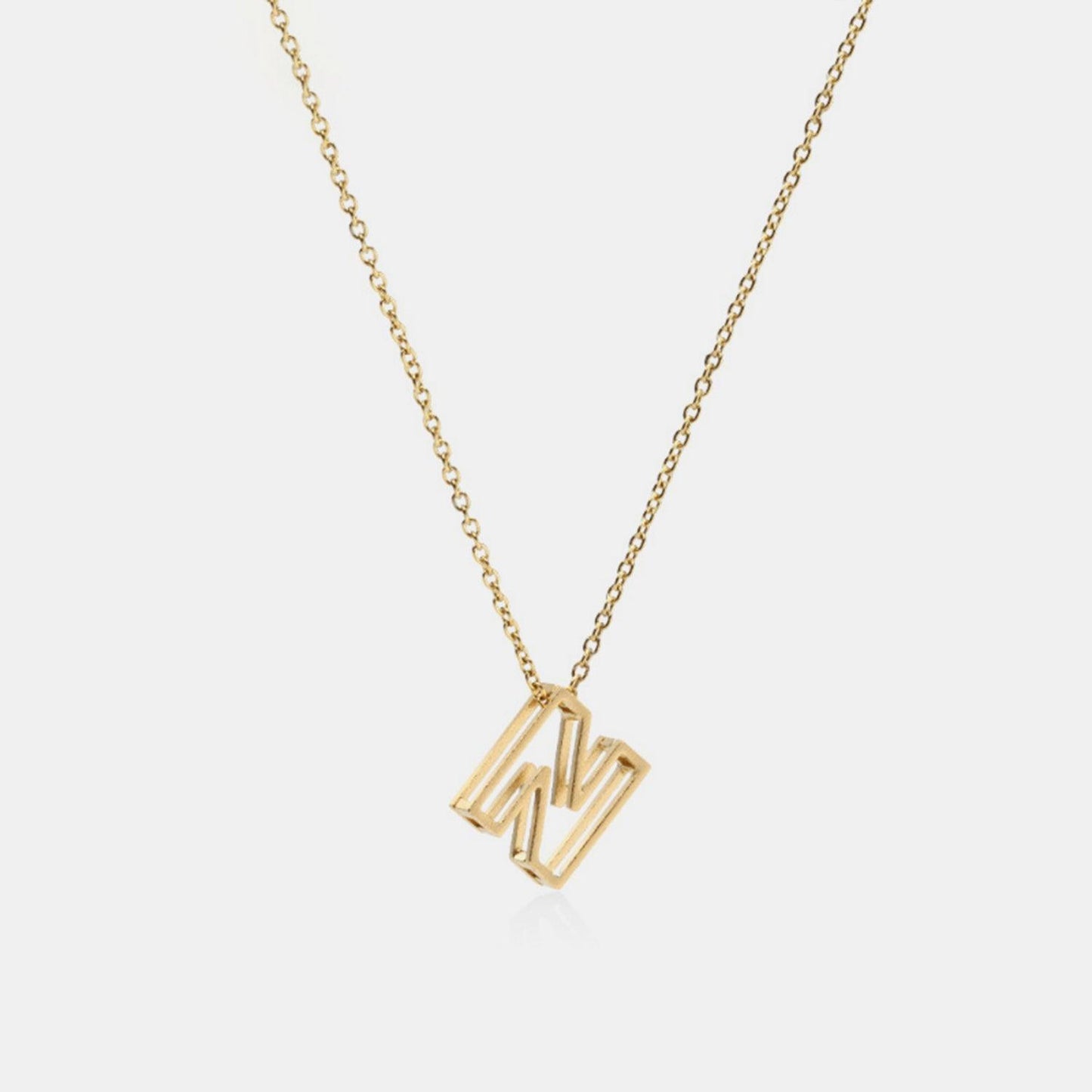 Stainless Steel Letter Pendant Necklace - Miami beauty1