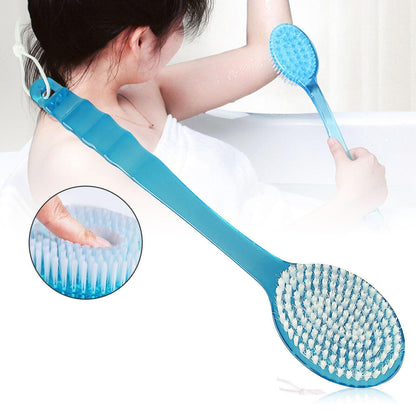 Long Handle Bath Body Brush Soft Back Shower Exfoliating Skin Scrubber Massager - Miami beauty1