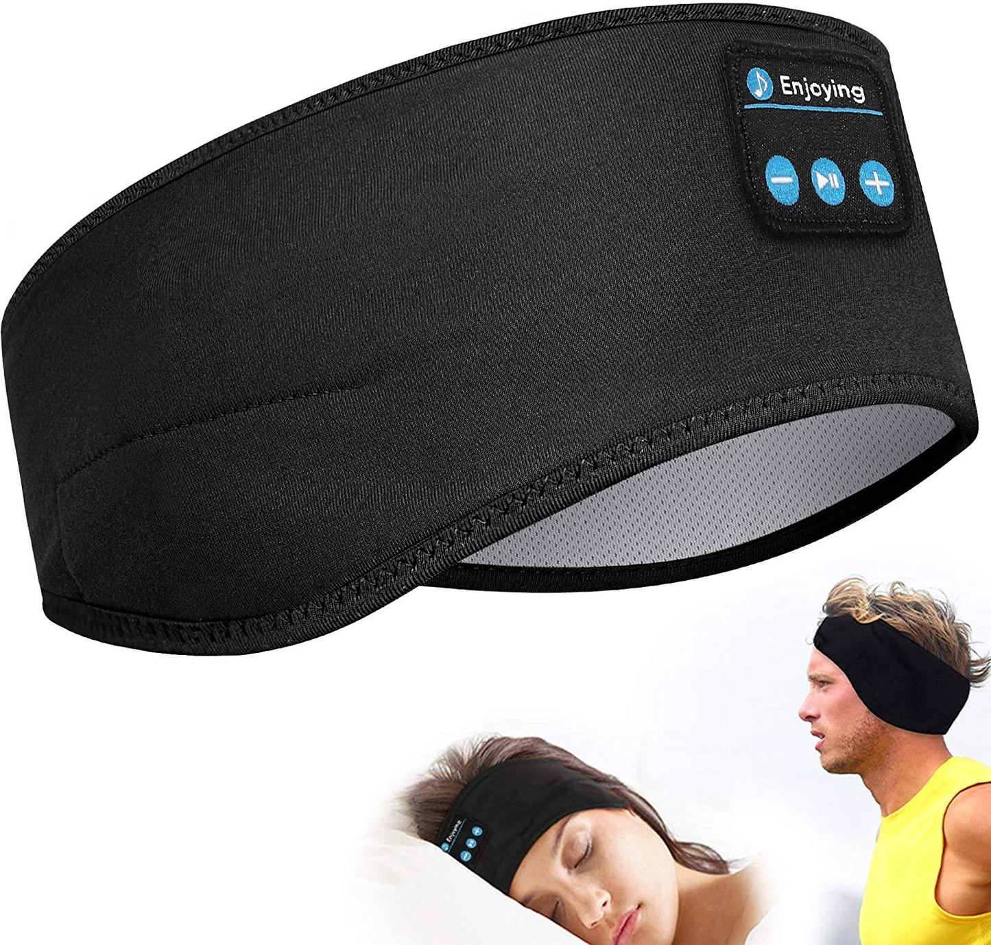 Wireless Bluetooth Sleeping Headphones Headband Thin Soft Elastic Comfortable Music Ear Phones Eye Mask For Side Sleeper Sports - Miami beauty1