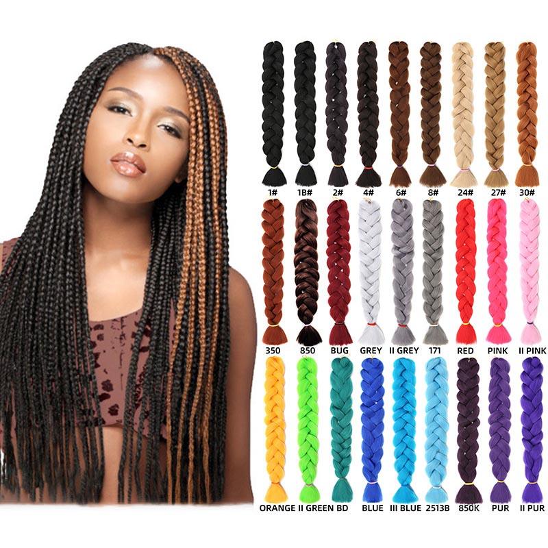 African Chemical Fiber Wig Large Braid Jumbo Braid Hair Dirty Braid High Temperature Yakis Braid - Miami beauty1