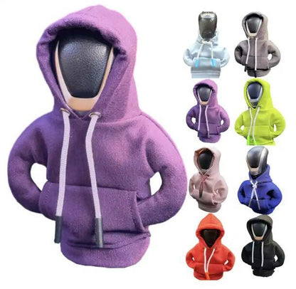 Automotive Interior Accessories Fashionable Hooded Shirt Shift Knobs Mini Hoodie Car Gear Shift Cover - Miami beauty1