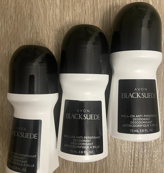 Avon Black Suede Roll-On Antiperspirant Deodorant 3 Pack 2.6 fl.ozMade in USA✅ - Miami beauty1