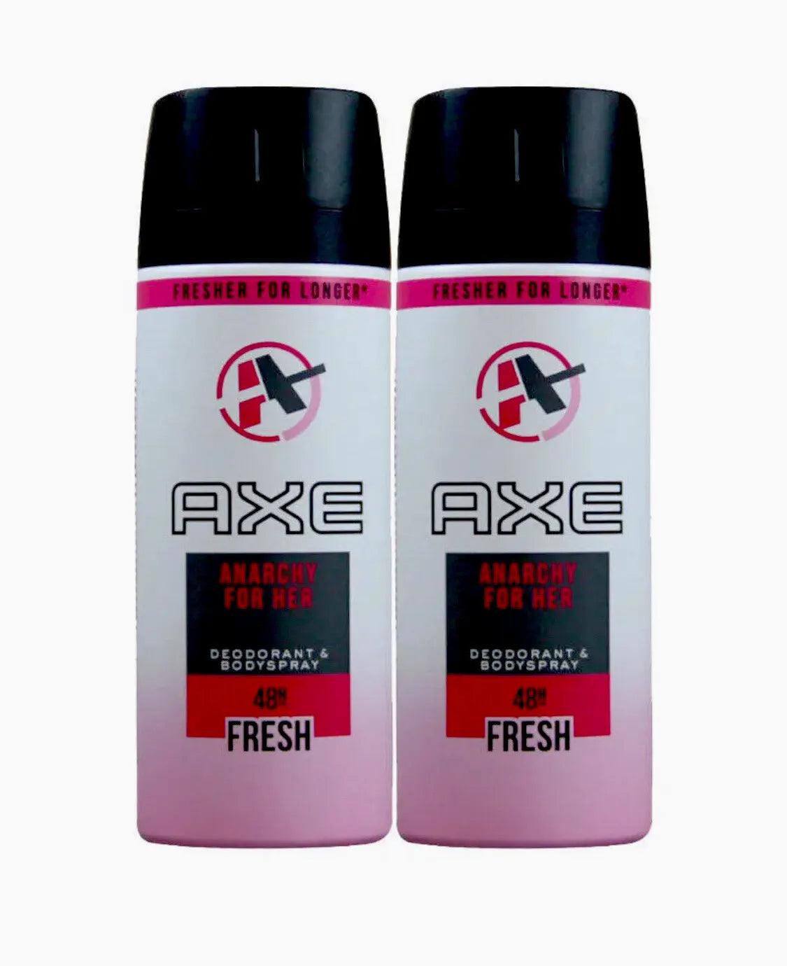 Axe Anarchy for Her 48 HR Fresh Deodorant Body Spray, 150ml each NEW 2 bottles - Miami beauty1