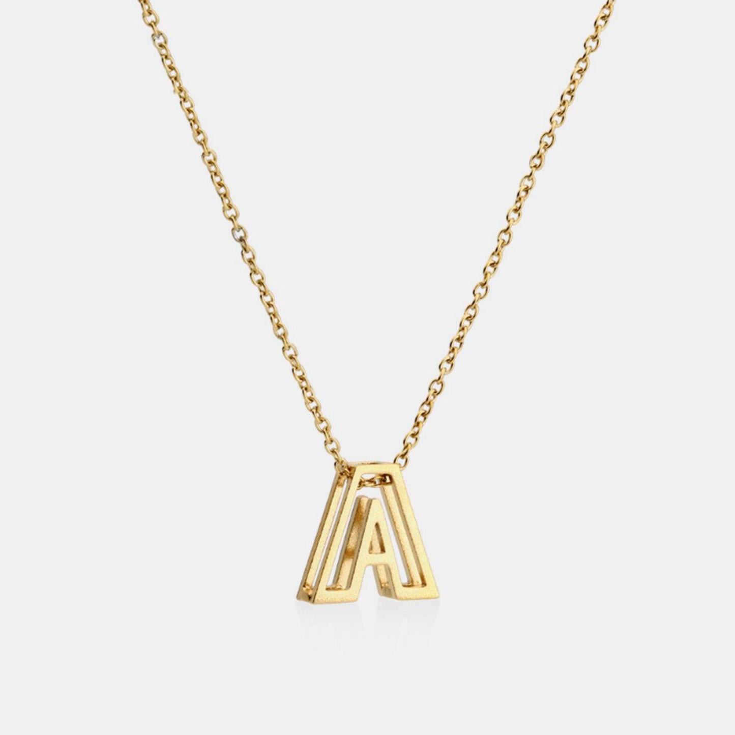 Stainless Steel Letter Pendant Necklace - Miami beauty1