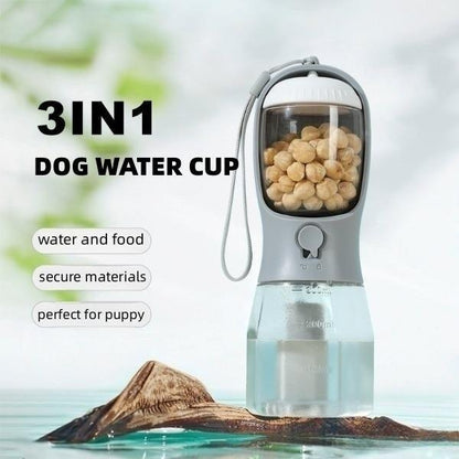 Dog Water Cup Drinking Food Garbage Bag Three-in-one Portable Small Multi-functional Pet Cups Pets Supplies - Miami beauty1