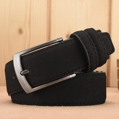 Belt, men's needle buckle, suede leather belt, male student retro casual belt, men's belt - Miami beauty1