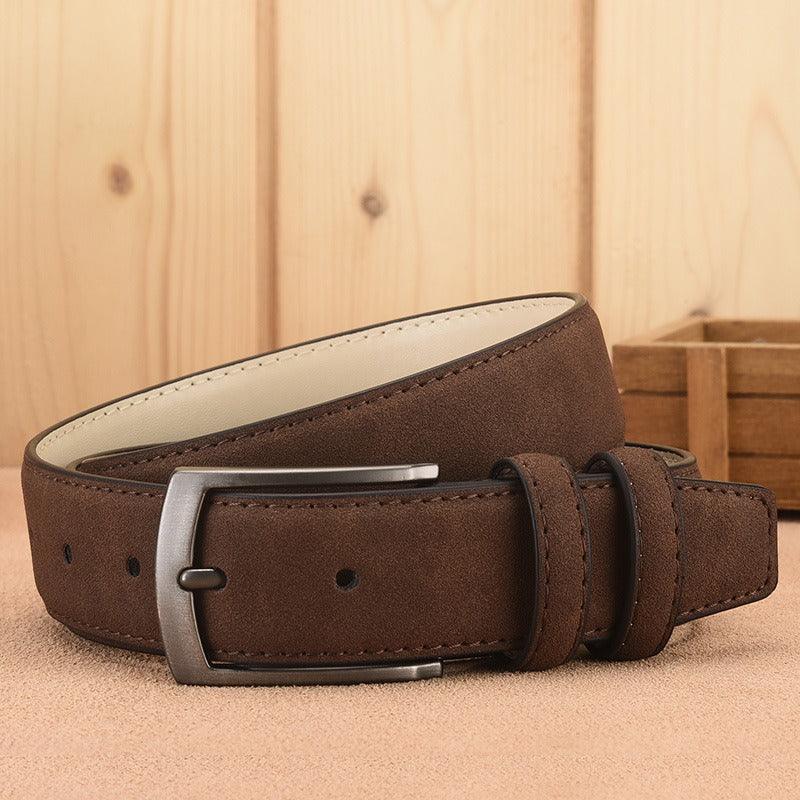 Belt, men's needle buckle, suede leather belt, male student retro casual belt, men's belt - Miami beauty1