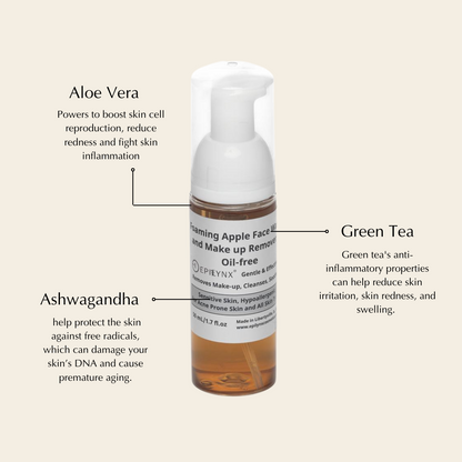 Gentle, Oil-Free Foaming Apple Cleanser for Sensitive & Acne-Prone Skin | Vegan, allergen-friendly, sulfate & paraben free | Purifying, hydrating face wash for all skin types