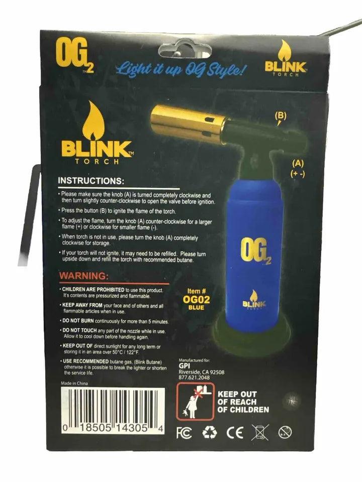 🔥BLINK Torch OG 2 Flame Butane Refillable Blue Torch Lighter. - Miami beauty1