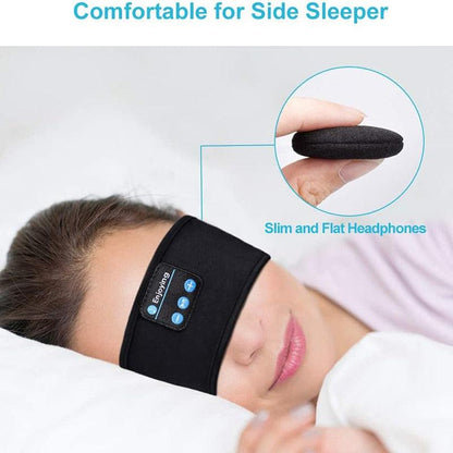 Wireless Bluetooth Sleeping Headphones Headband Thin Soft Elastic Comfortable Music Ear Phones Eye Mask For Side Sleeper Sports - Miami beauty1