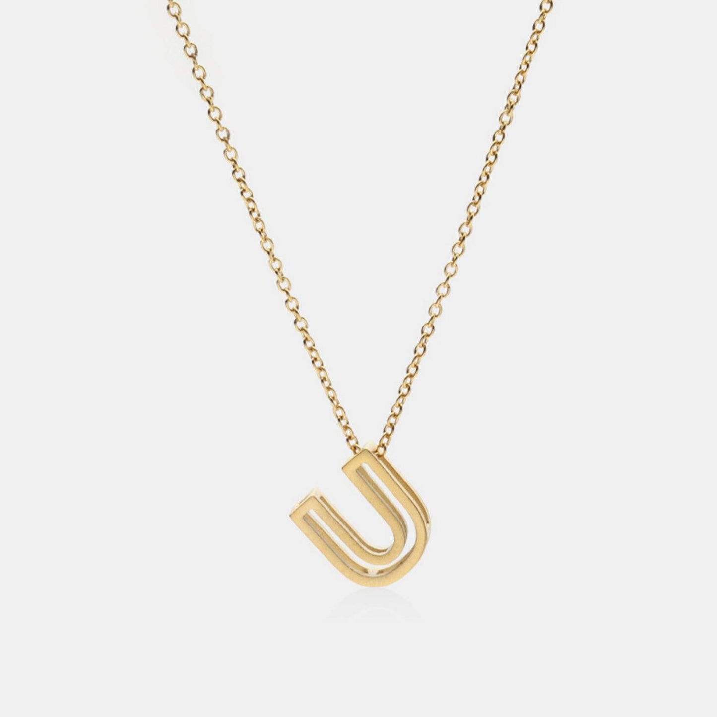 Stainless Steel Letter Pendant Necklace - Miami beauty1