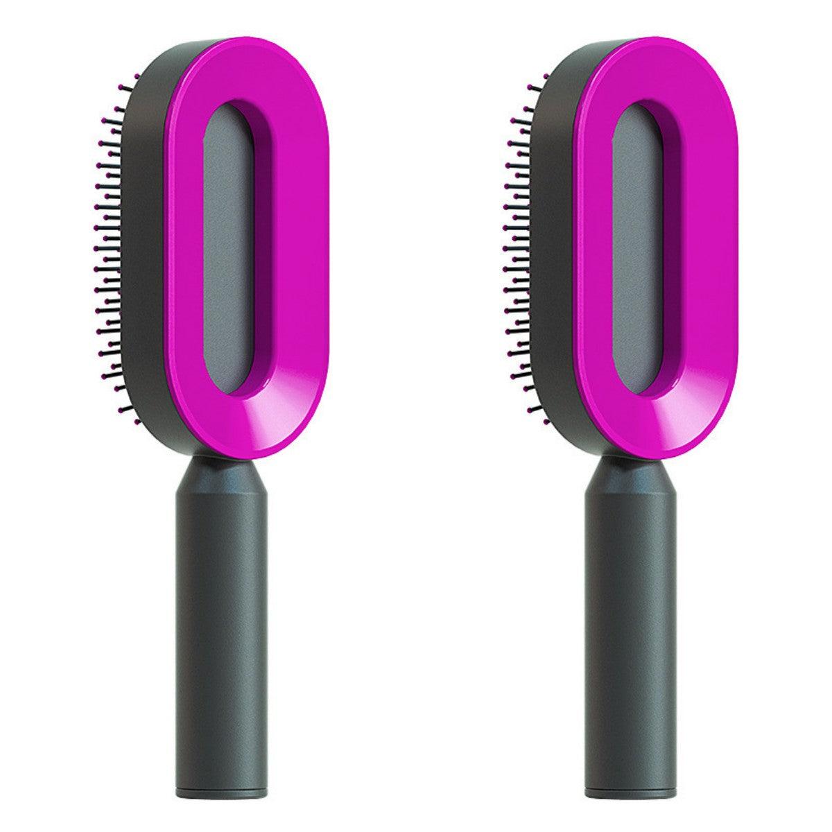 Self Cleaning Hair Brush For Women One-key Cleaning Hair Loss Airbag Massage Scalp Comb Anti-Static Hairbrush - Miami beauty1