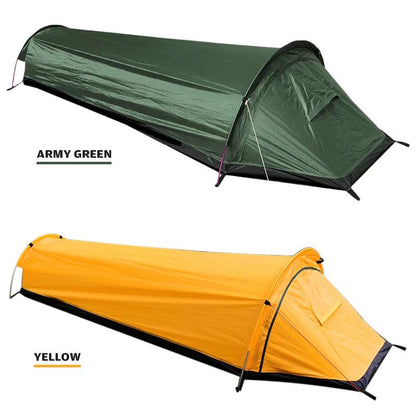 Camping Single Person Tent Ultralight Compact Outdoor Sleeping Bag Tent Larger Space Waterproof Backpacking Tent Cover Hiking - Miami beauty1