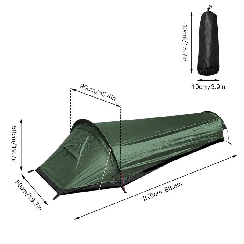 Camping Single Person Tent Ultralight Compact Outdoor Sleeping Bag Tent Larger Space Waterproof Backpacking Tent Cover Hiking - Miami beauty1