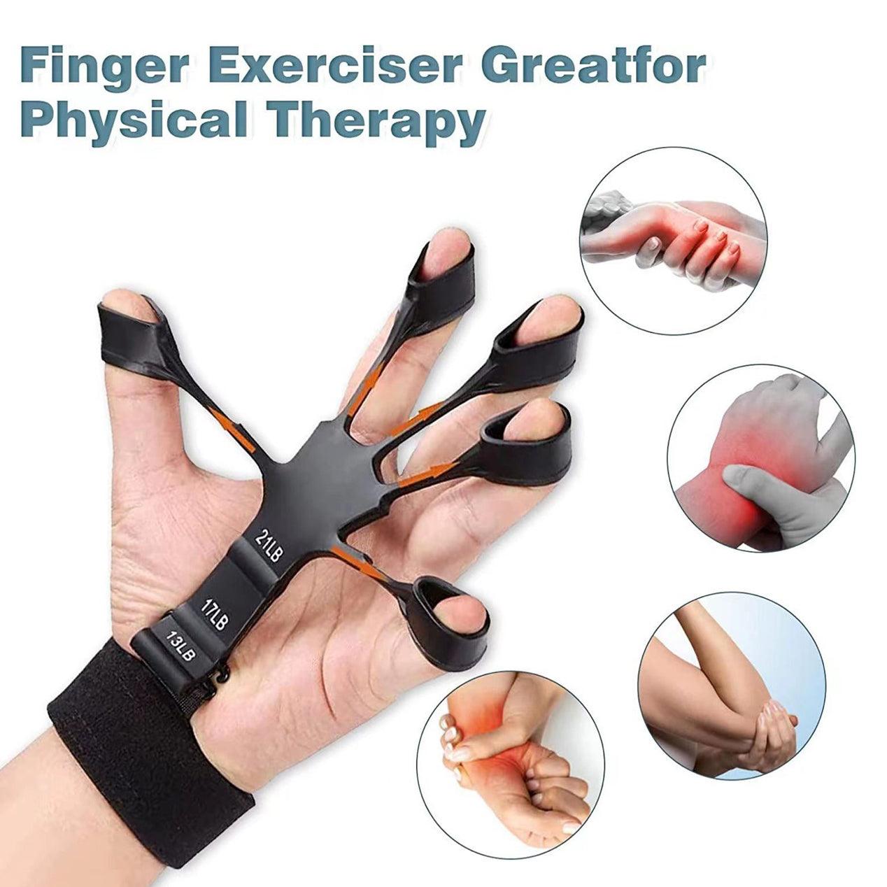 Silicone Grip Device Stretcher Finger Gripper Strength Trainer Strengthen Rehabilitation Training - Miami beauty1