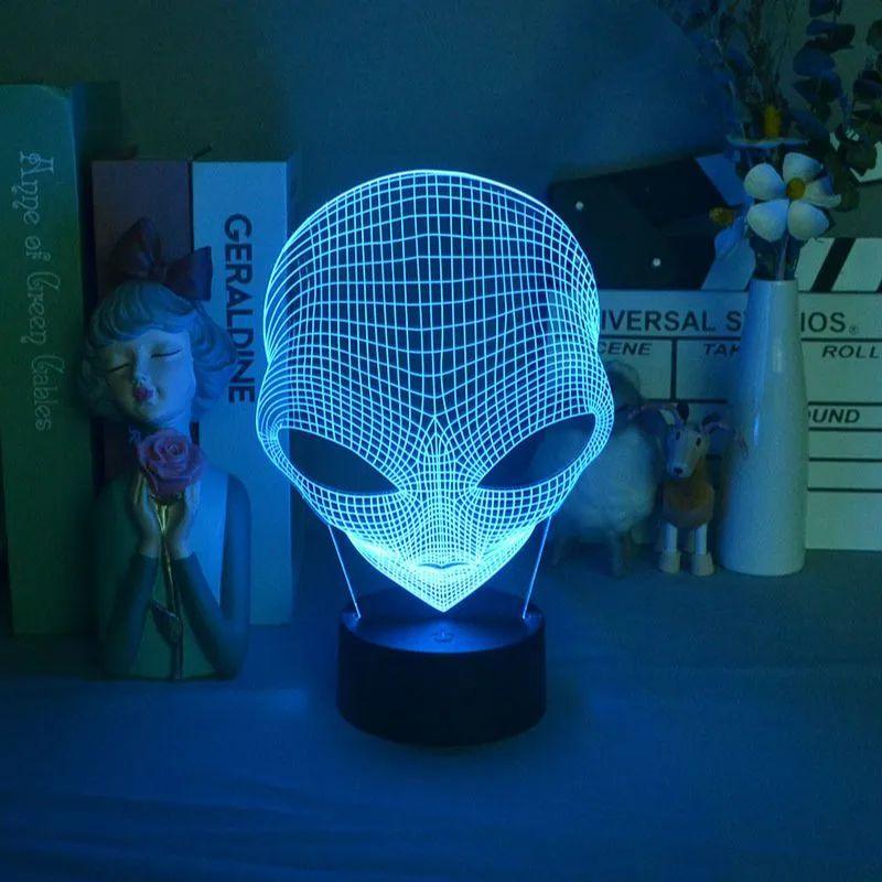 Pop-eyed Alien Shape 3D Night Light Child Cool Present For B - Miami beauty1