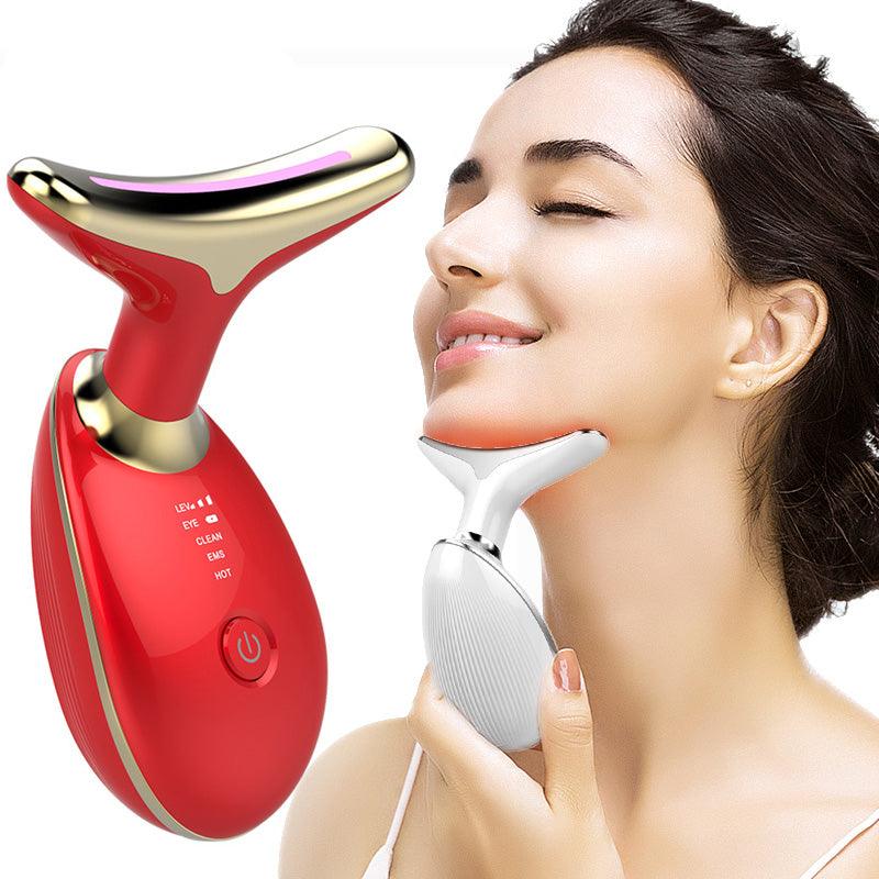 EMS Thermal Neck Lifting And Tighten Massager Electric Microcurrent Wrinkle Remover LED Photon Face Beauty Device For Woman - Miami beauty1