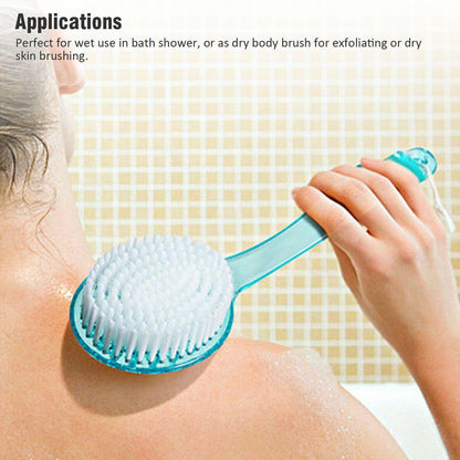 Long Handle Bath Body Brush Soft Back Shower Exfoliating Skin Scrubber Massager - Miami beauty1