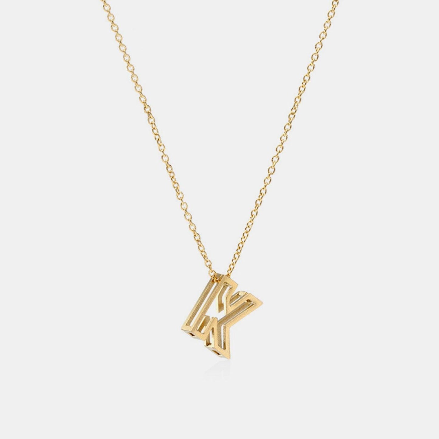 Stainless Steel Letter Pendant Necklace - Miami beauty1