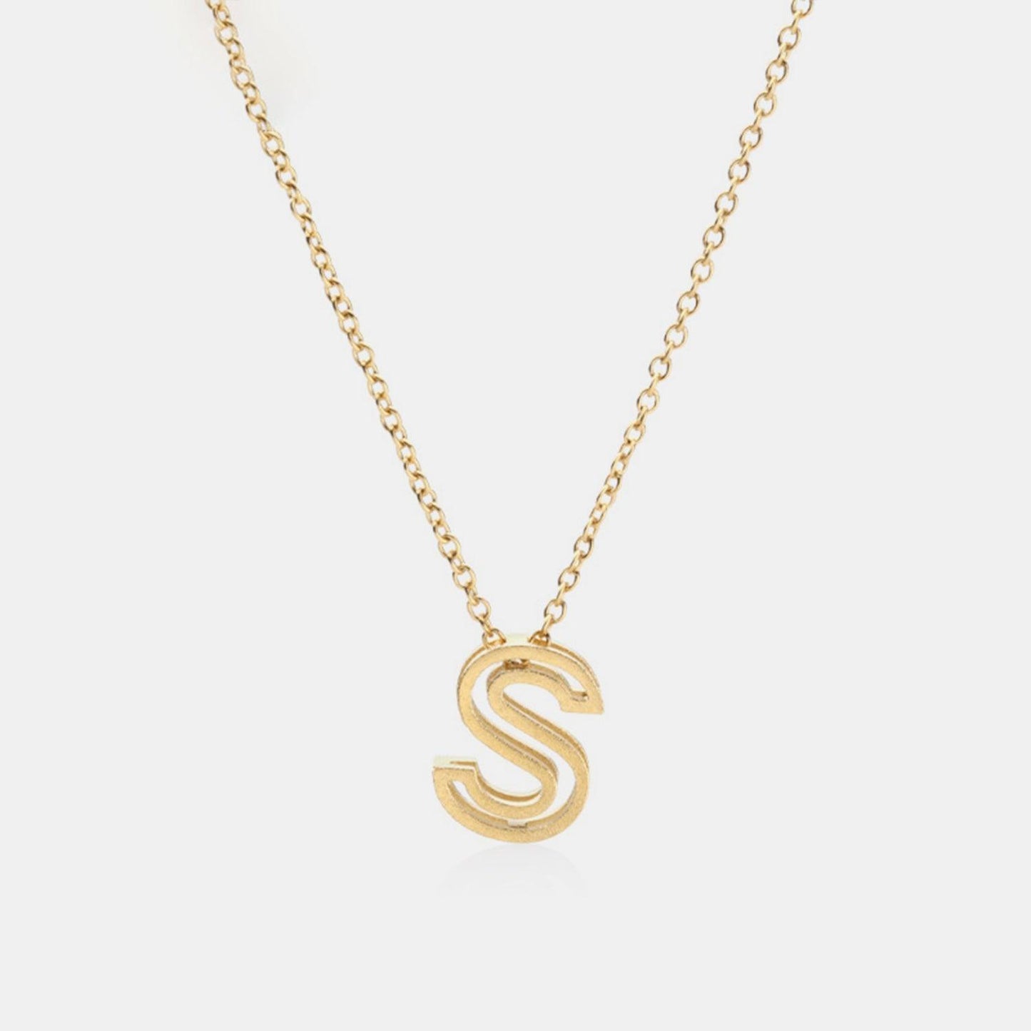 Stainless Steel Letter Pendant Necklace - Miami beauty1